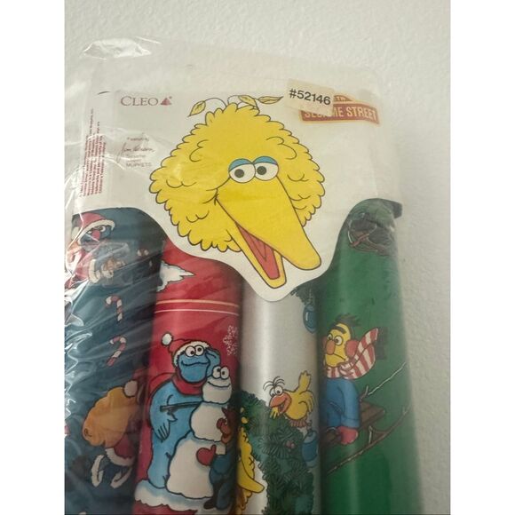 Vintage Sesame Street 1988 Christmas holiday wrapping paper - NEW - Picture 4 of 6